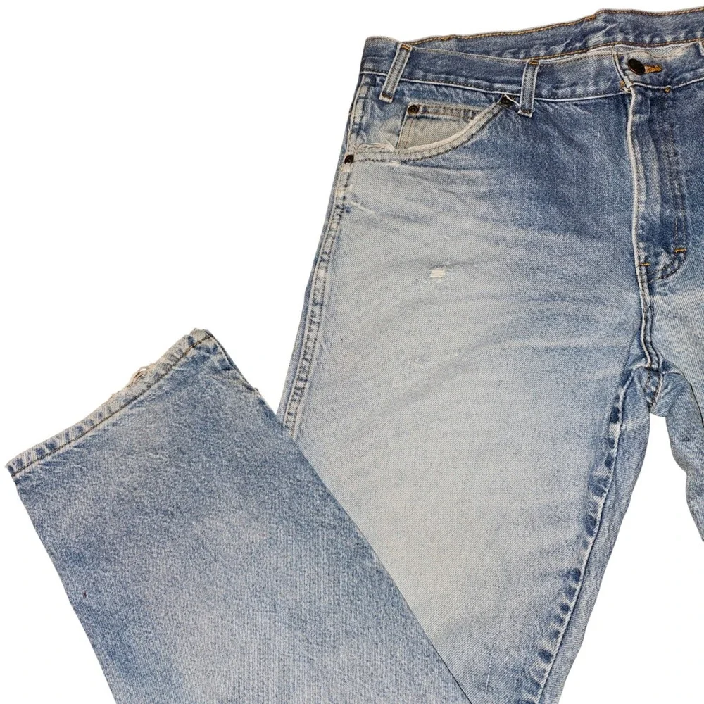Distressed Light Wash Denim Workwear Jeans Pants Size 34x30 Grunge Utility‎ Mens